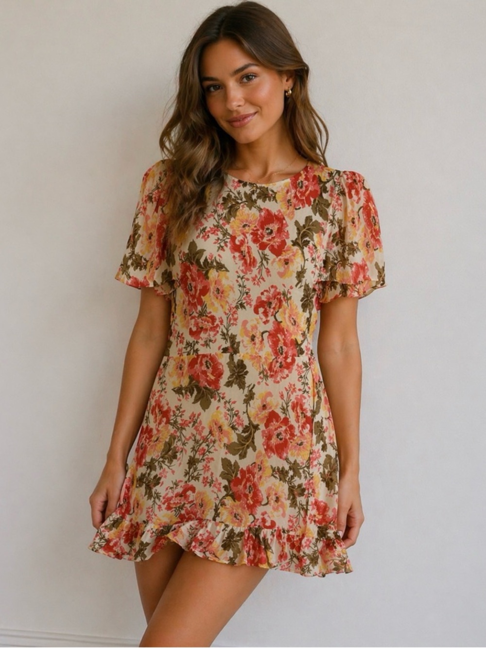 Reformation Floral Mini Dress ,women’s size 6, never worn.